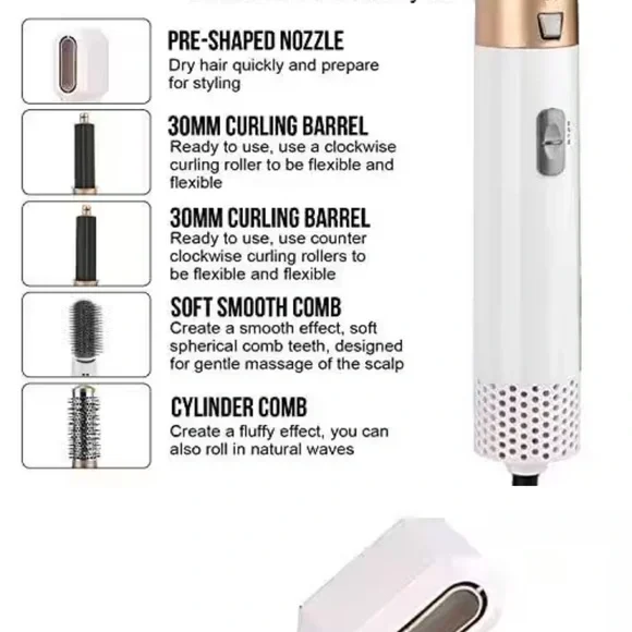 5-1 curling wand hair dryer set air wrap professional kit - Picture 3 of 6